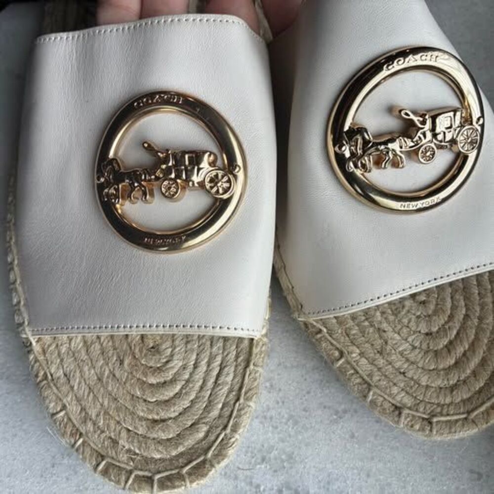 Coach Corey Leather Espadrille Slides